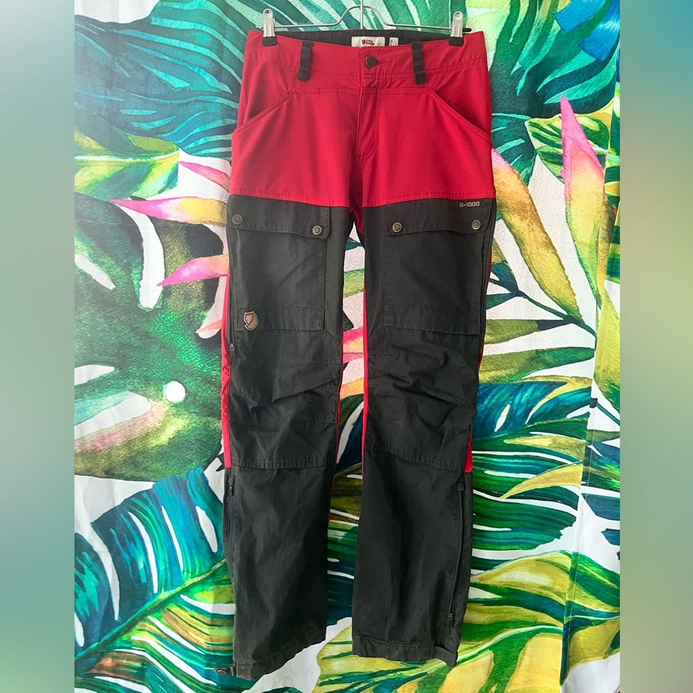 Fjallraven Trousers - Red & Black - Rare